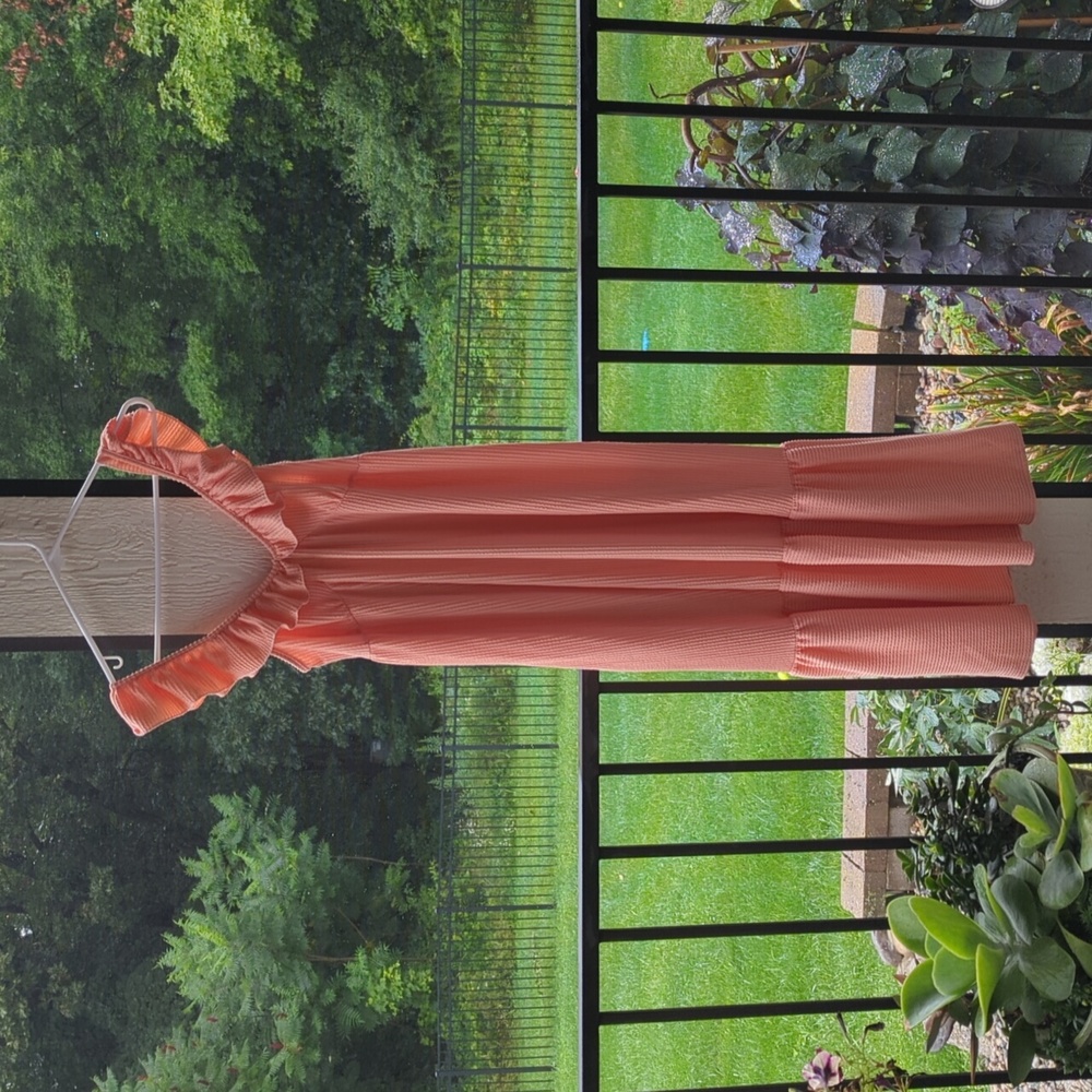 Orange ruffle dress size small